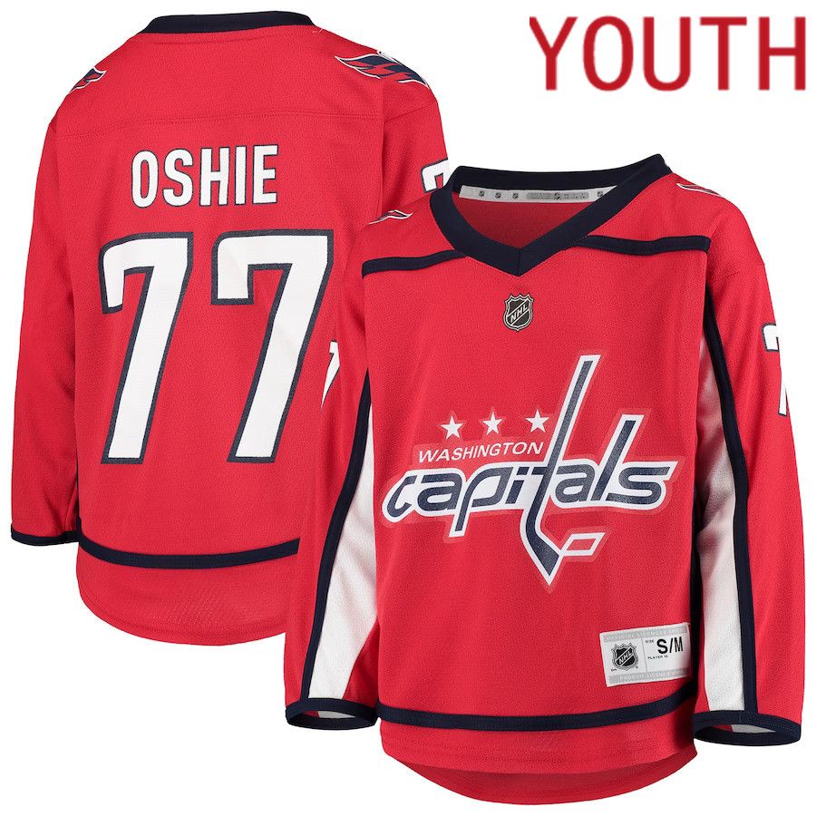 Youth Washington Capitals 77 TJ Oshie Red Home Player Replica NHL Jersey